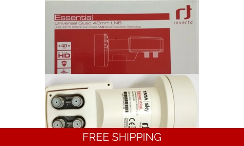 Inverto 4 Port Quad LNB Camera Dish TV Tata Sky Airtel Free to Air Videocon Big tv